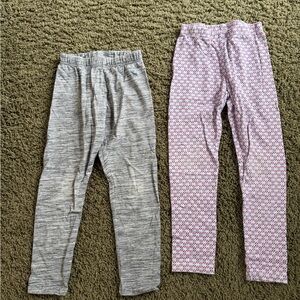 Two-Pack Kids Leggings - Abercrombie Kids Gray Heather & Carters Pink Pattern